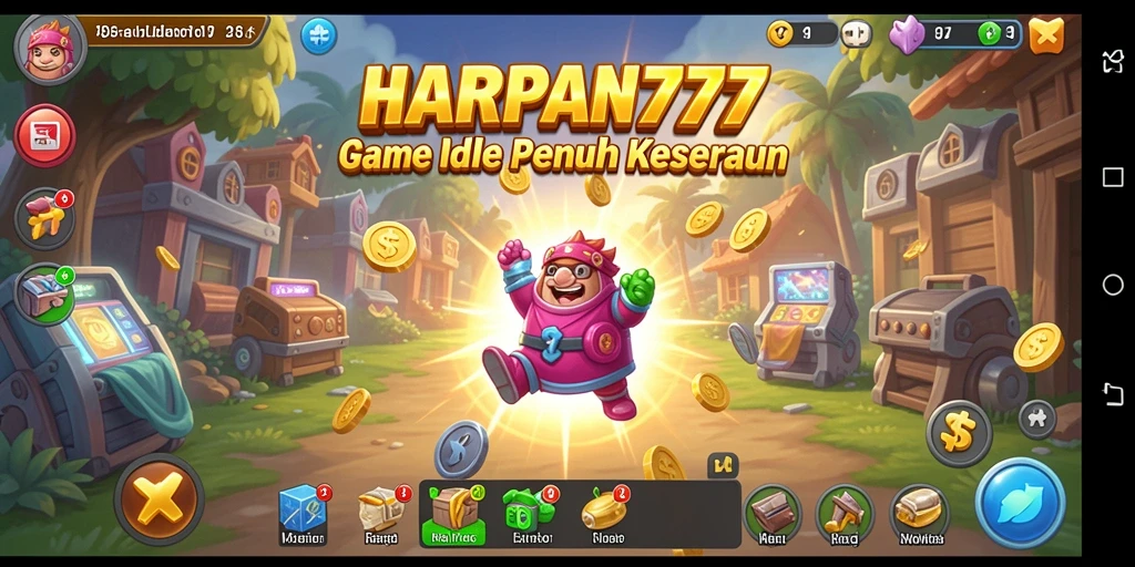 Tampilan gameplay seru dalam HARAPAN777 saat mengumpulkan sumber daya.
