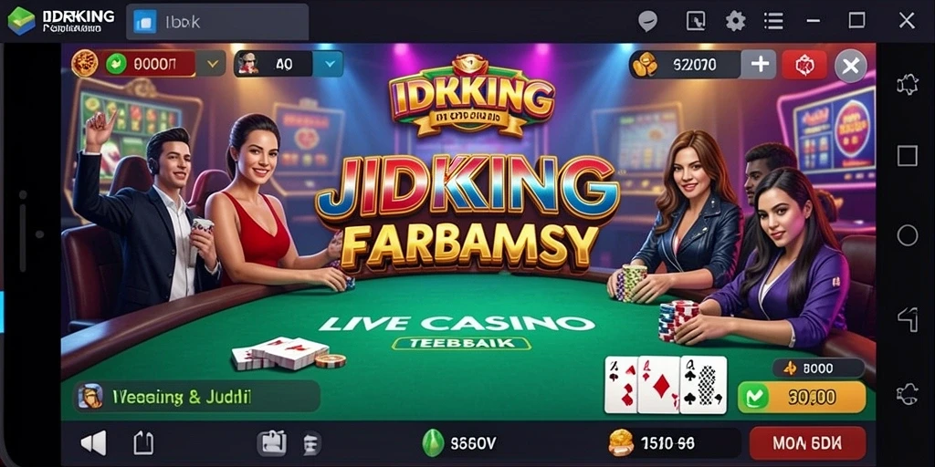 Screenshot gameplay IDRKING menampilkan dealer live dalam suasana kasino nyata.
