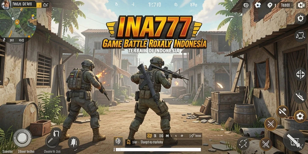 Tampilan gameplay INA777 yang menegangkan dan seru di arena Battle Royale.