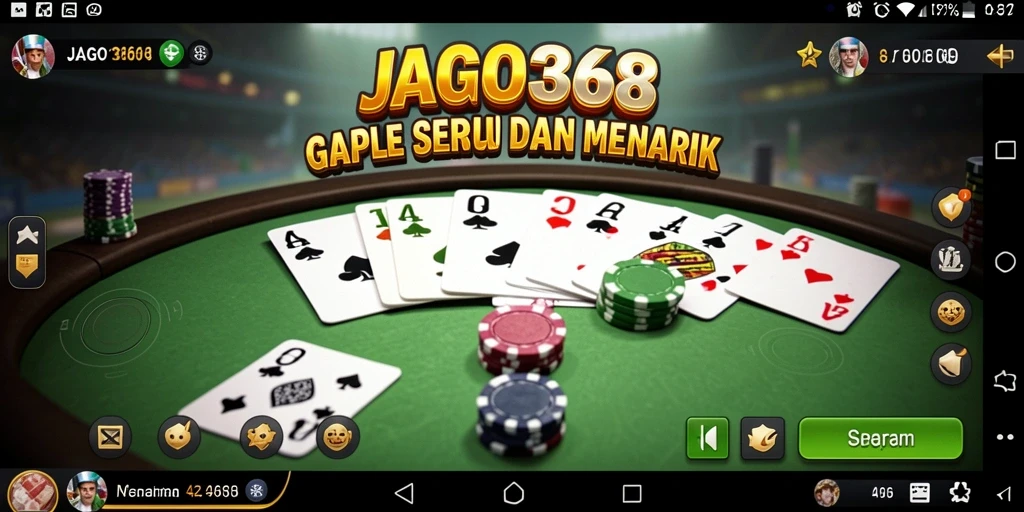Tampilan gameplay Gaple yang seru di JAGO368.