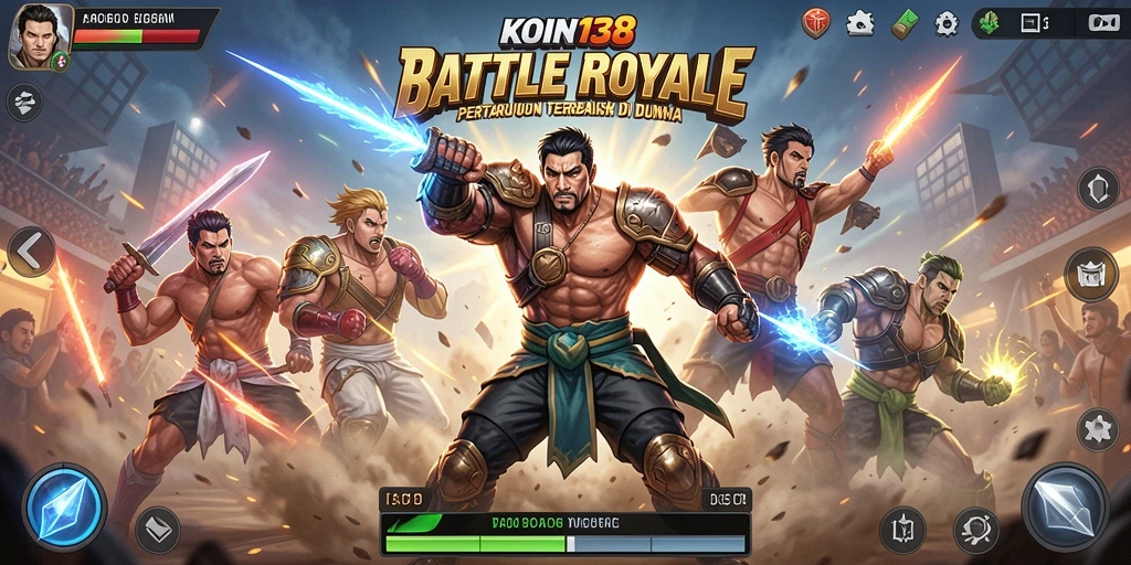 Tampilan spektakuler gameplay KOIN138 dalam pertarungan Battle Royale.